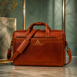 ANISONS Signature Executive Briefcase | Premium Textured 15" Laptop Bag