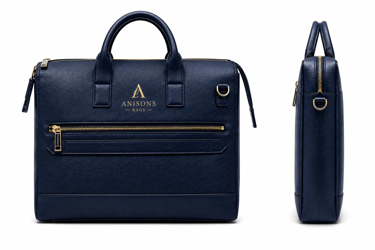 ANISONS Ultra Slim Navy Blue Laptop Bag