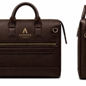 ANISONS Ultra Slim Dark Brown Laptop Bag