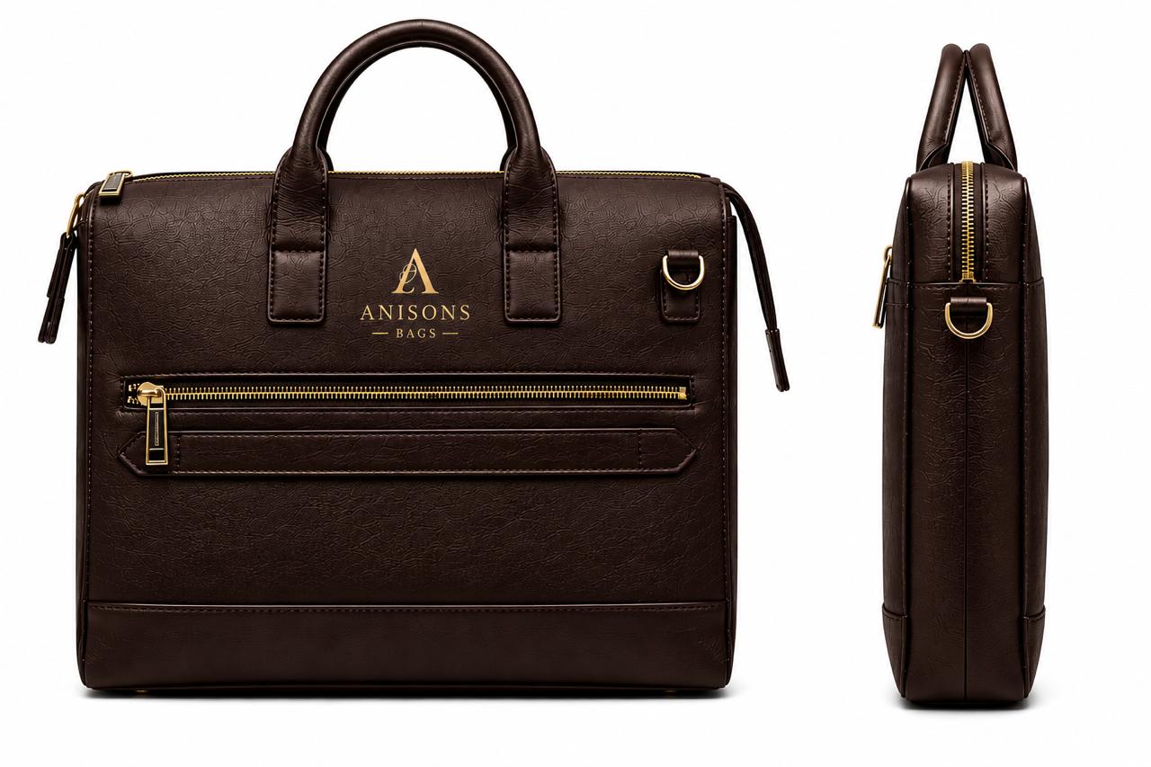 ANISONS Ultra Slim Dark Brown Laptop Bag