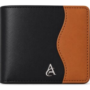 ANISONS Dual-Tone Wave Wallet - Black & Tan